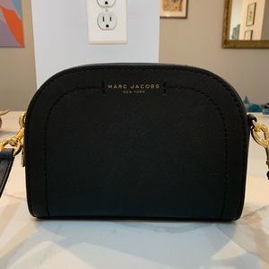 Black leather crossbody bag
